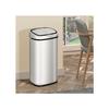 HOMCOM Poubelle automatique Poubelle avec capteur, cuisine, inox, argent, 68L