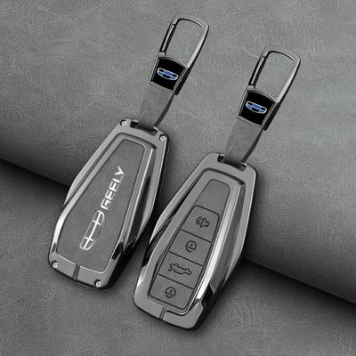 Набор Чехол-Держатель для Ключей Автомобиля из Сплава Цинка и Кожи Для Geely Coolray X6 Emgrand Global Hawk Gx7 Защитный Аксессуар для Пульта Авто