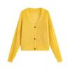 Французский милый стиль полый желтый женский вязаный кардиган, весенне-осенняя новая ленивая модная куртка свободного кроя 7052#