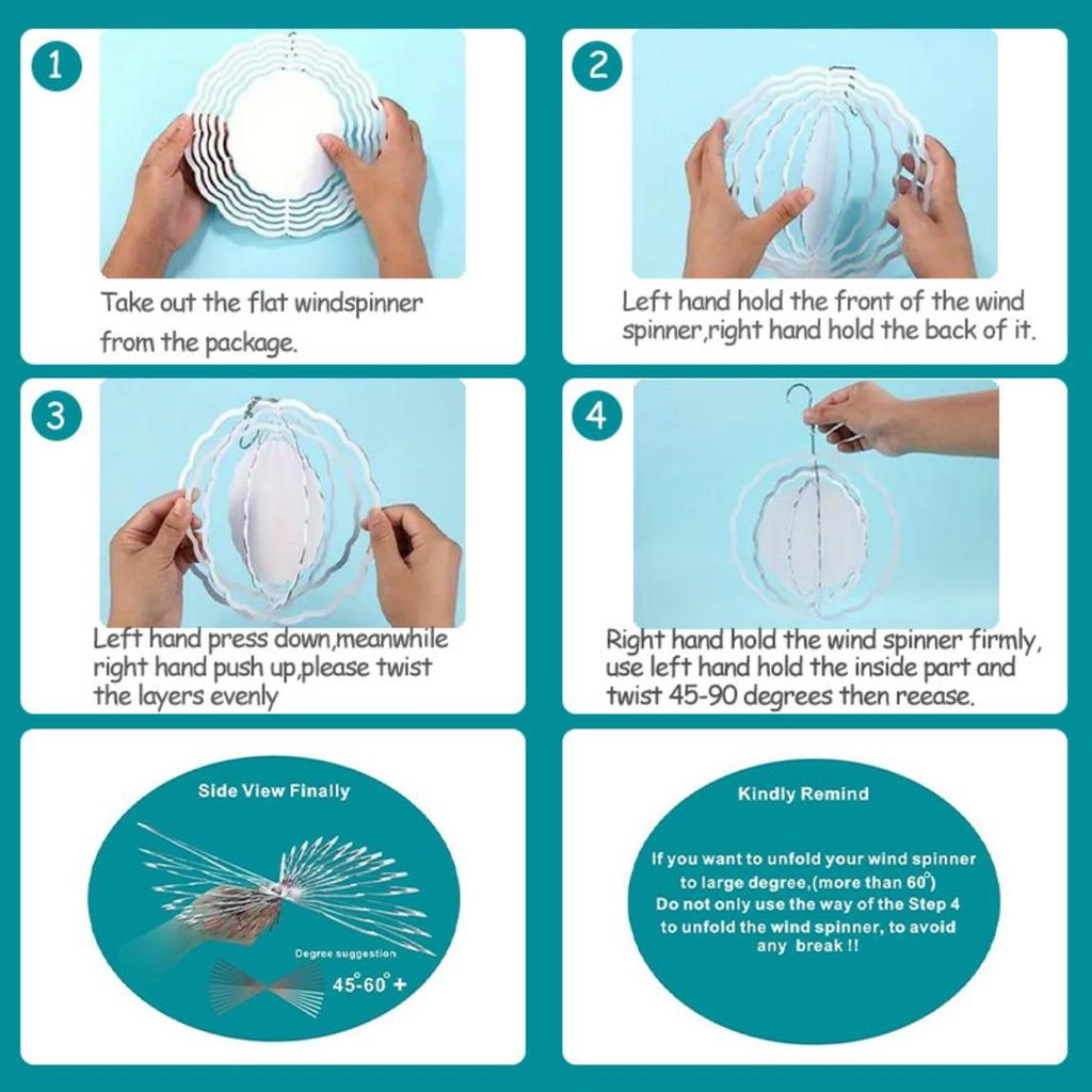 3D Metal Wind Spinner - Mandala Laser-Cut Kinetic Sculpture with Holographic Starry Sky Elephant Family Design