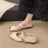 Lady Style Metal Square Head Shallow Mouth Single Shoes Women's 2025 Summer New Retro Word with Mary Jane Soft Sole