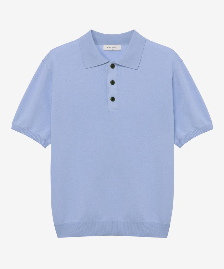 MINDBRIDGE [Couture] Collared Semi-Overfit Minimal Short Sleeve Knit - 2 Colors