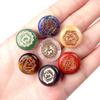 7PCS Natural Crystal Seven Color Stones Seven Chakra Yoga Stone Round Pieces Reiki Symbols Home Ornaments Indoor Decorations
