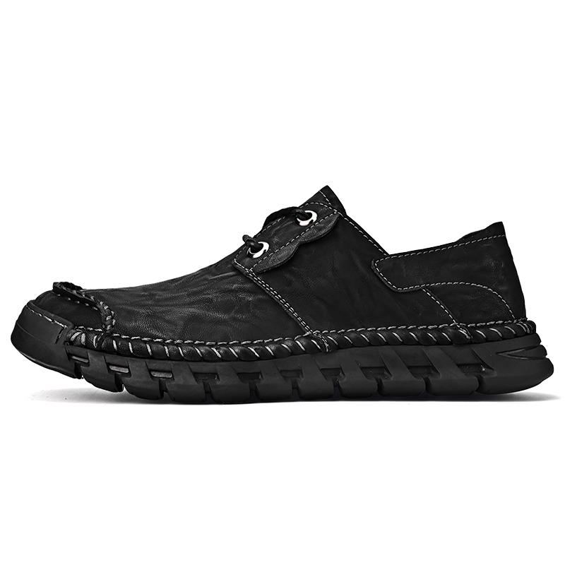 Handmade Genuine Leather Men's Casual Shoes Comfortable Moccasins Men Business Flats Shoes