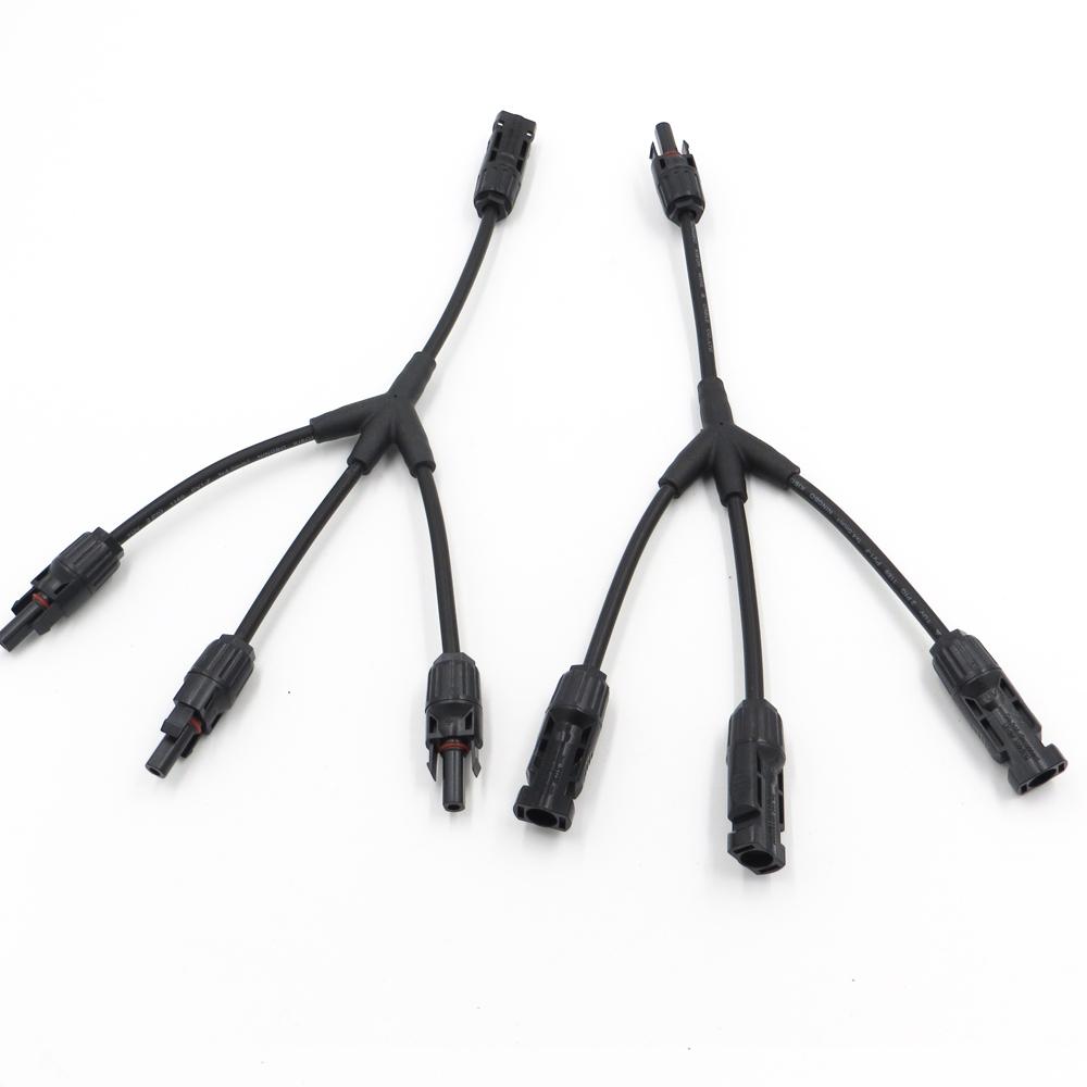 PV connector Y type parallel connection solar panel system waterprrof connector Branch Two pieces Solar Cell Connect Plug