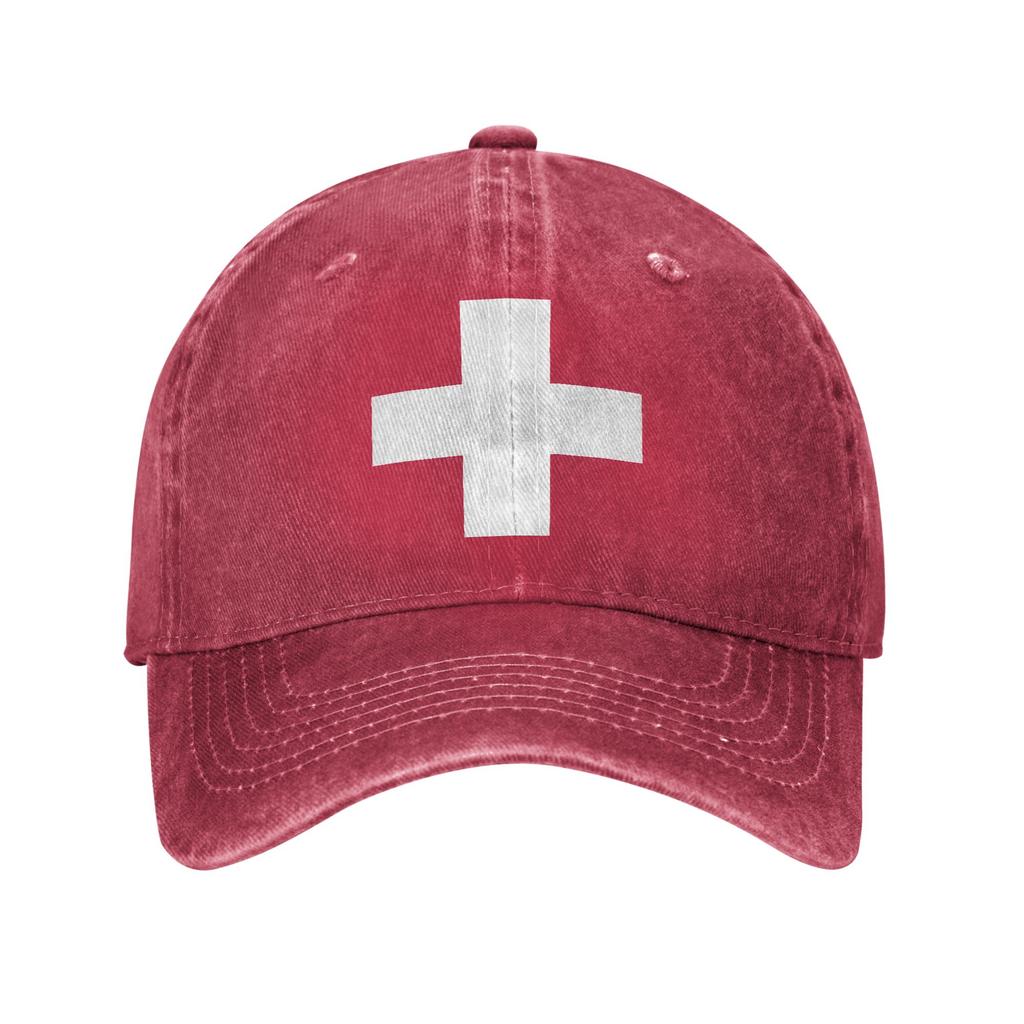 Swiss Switzerland Flag Trucker Hat Merch For Unisex Baseball Caps  Retro Headwear Cap Adjustable