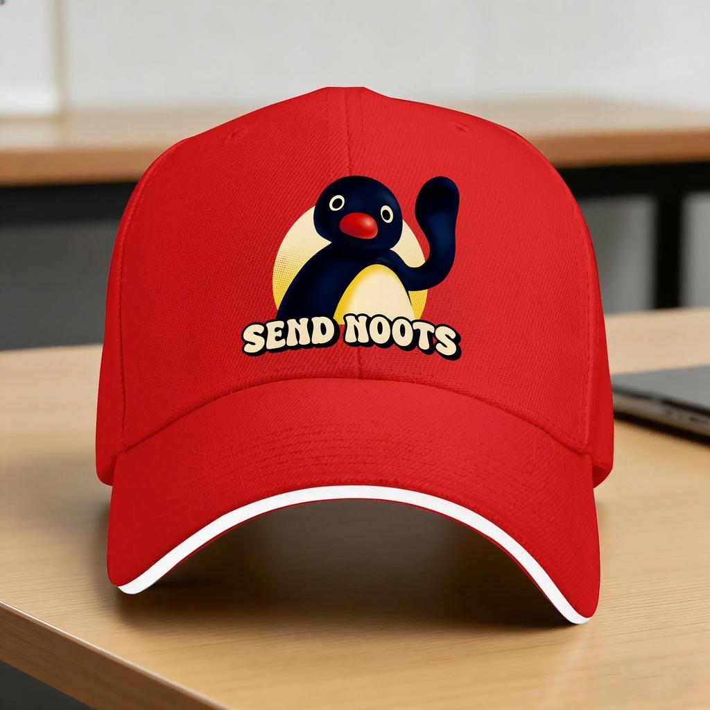 Pingu Send Noots Baseball Cap yk Retro Couple Women Trucker Hat Sun Visor Custom Logo Outdoor Sport Baseball Caps Gift