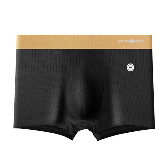 Мужские тонкие боксеры, бесшовные мягкие контрастные цвета, хлопковые трусы со средней талией, U-образные выпуклые полосатые мягкие эластичные быстросохнущие влагоотводящие мужские трусы большого размера больших размеров