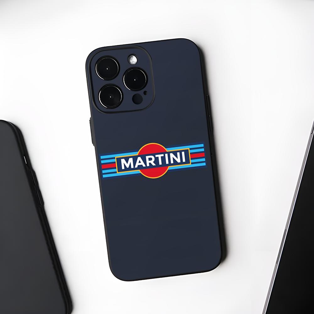 Чехол для телефона Racing M-Martini Логотип Черный Мягкий Для Iphone 16 15 14 13 11 12 Pro Max Xr X Xs 8 7 Plus