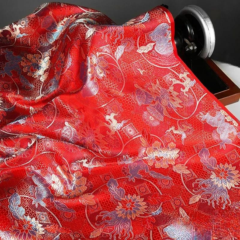 100 см жаккардовый гобелен атласная ткань шелк Helu Tongchun гладкая текстура подвеска парча династии Сун чонсам ханьфу