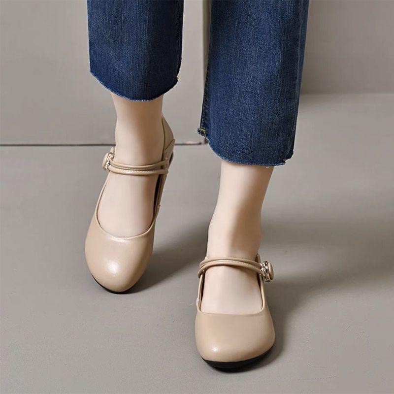 Женские туфли из натуральной мягкой кожи, летние 2025, новые, с открытым вырезом, на низком каблуке, кожаные туфли на мягкой подошве, женские весенне-осенние туфли-балетки для мамы