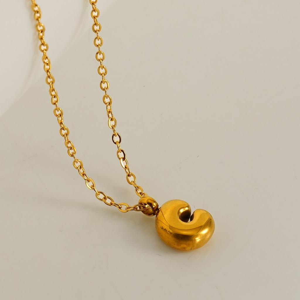 Золотая подвеска с маленьким пузырьком из 26 букв из нержавеющей стали, дамы и господа