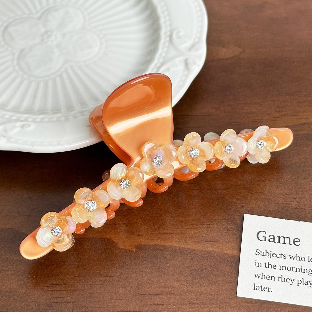 Роскошная большая заколка-краб для волос с потрясающими цветочными акцентами для стильных женщин