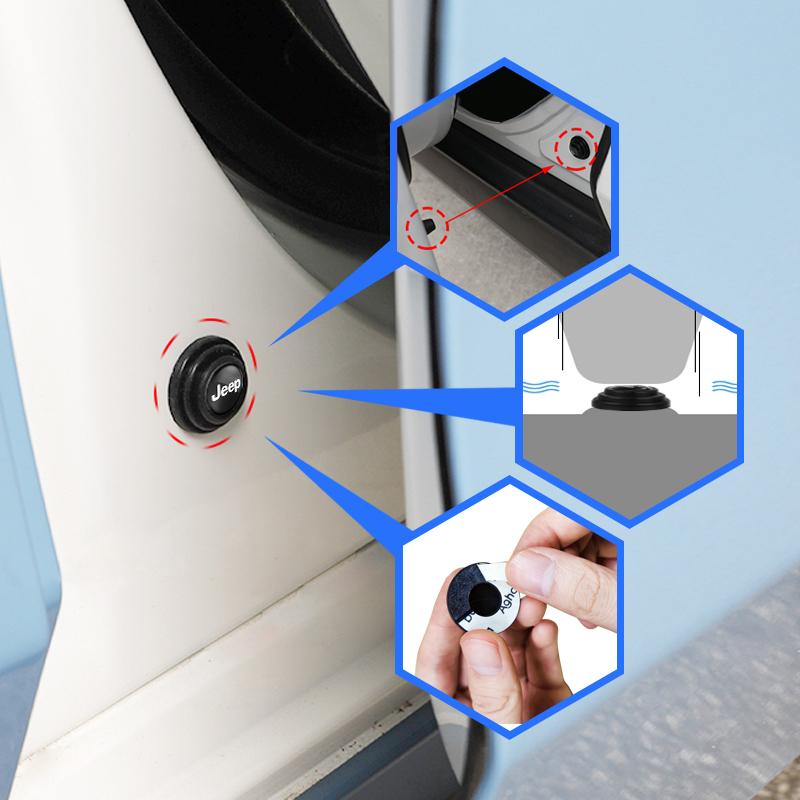 4/12Pcs Car Door Shock Absorption Gasket Stickers Accessories For Jeep Grand Cherokee Wrangler JK Gladiator Compass Renegade AKQ1