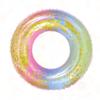 Кольцо для плавания с блестками радужного цвета, поплавок для бассейна, утолщенная полупрозрачная водяная трубка, плот для вечеринок у бассейна в помещении, развлечения