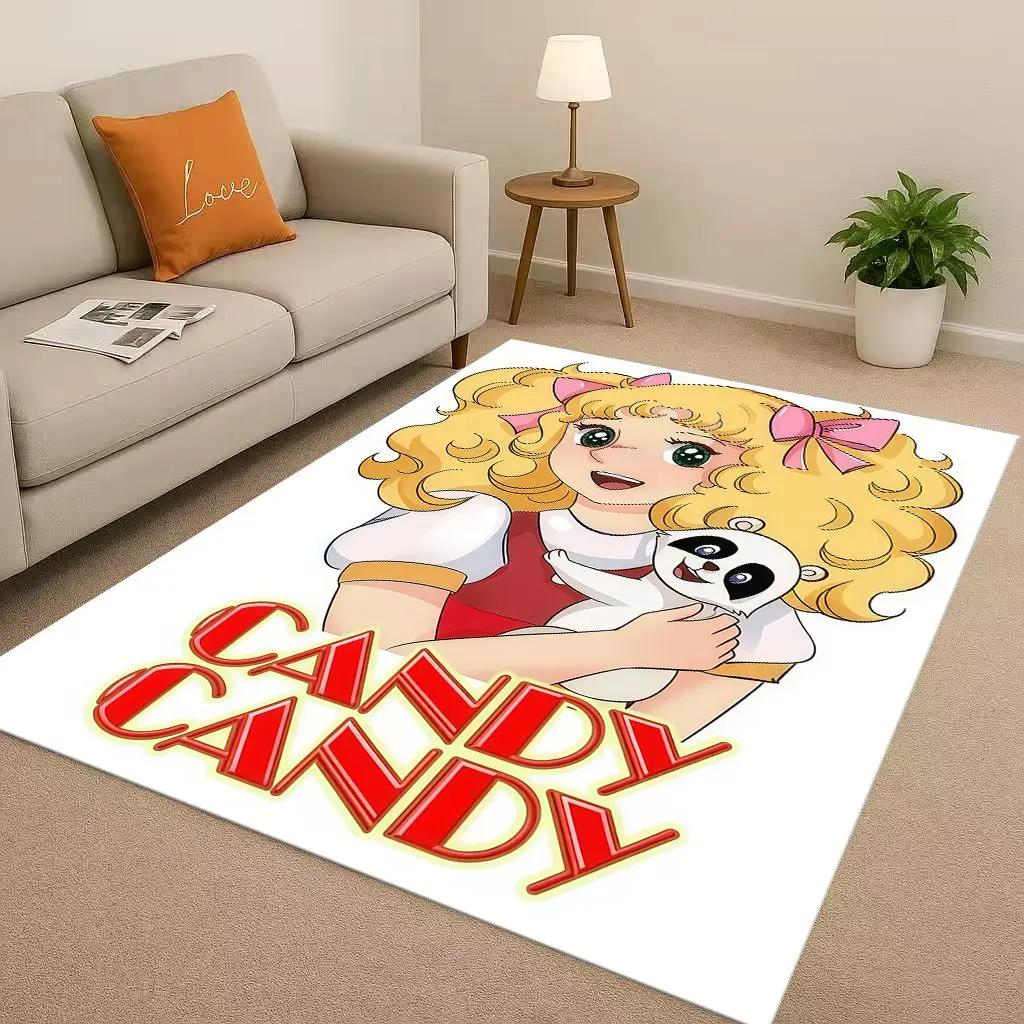 Retro Candy Candy Sweet Girl Cartoon Room Non-Slip Area Rug Soft Carpet for Bedroom Playroom Sofa,Easy Clean Home Decor Doormat
