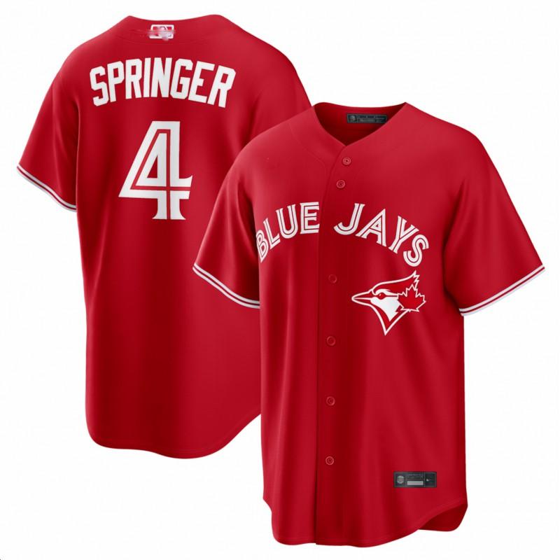 Mens Embroidered MLB Toronto Blue Jays Baseball Jersey Sportswear Loose Fit Cotton Blend Tee Fans