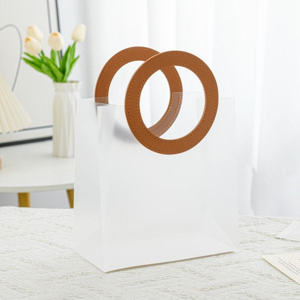 5 шт. Пластиковая хозяйственная сумка-тоут с ручкой, подарочный пакет для упаковки, пакет для упаковки конфет и ювелирных изделий