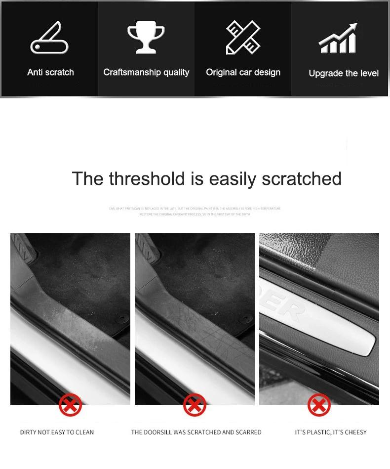 Anti-Scratch Car Door Sill Protector Carbon Fiber Stickers for Mitsubishi Outlander Lancer ASX Pajero Auto Accessories