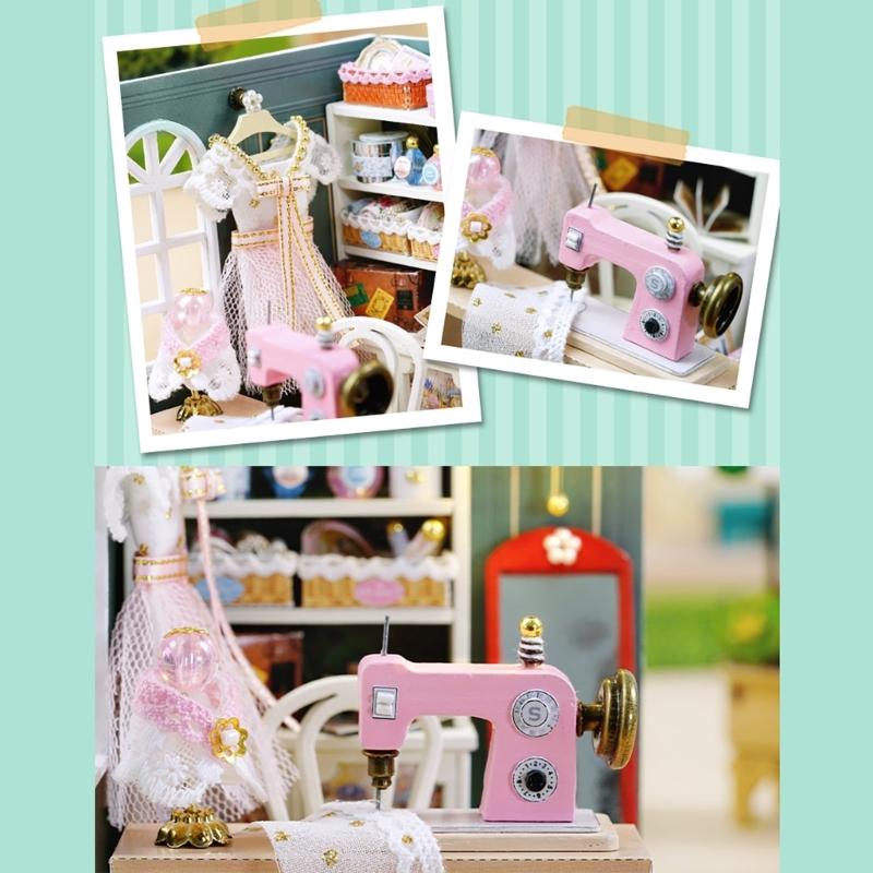 Wood Atelier Insert Candy Shop Model Dollhouses with Light Unique Craft Build Your Own Shop Model Craft