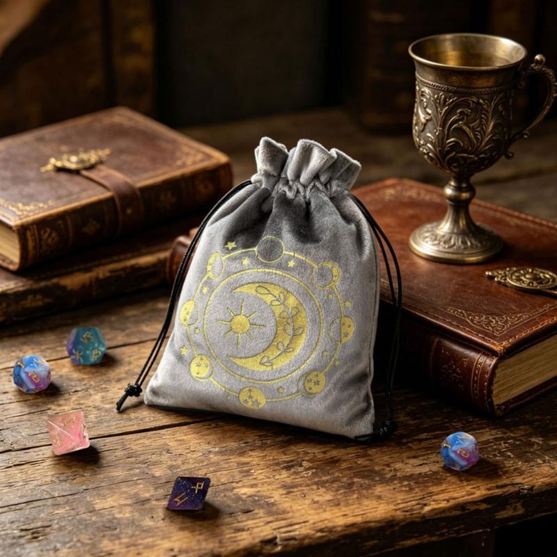 Divinations Tarots Card Dices Bag Small Wedding Bag Table Oracles Cards Game Bag Jewelry Storage Drawstring Tarots Bag
