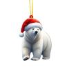 Yousheng Christmas Ornament 2D Acrylic Dog/Bear/Bee/Rabbit/Rooster Hanging Decoration Cartoon Animals Xmas Tree Pendant for Home Party Decor
