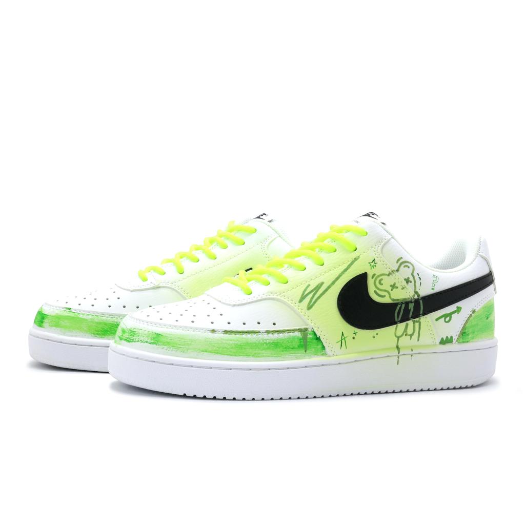 Nike Court Vision Beasts Will Never Be Slaves Pu Low top Skateboard Shoes Unisex Teal Danqing DH2987-101(team1925)