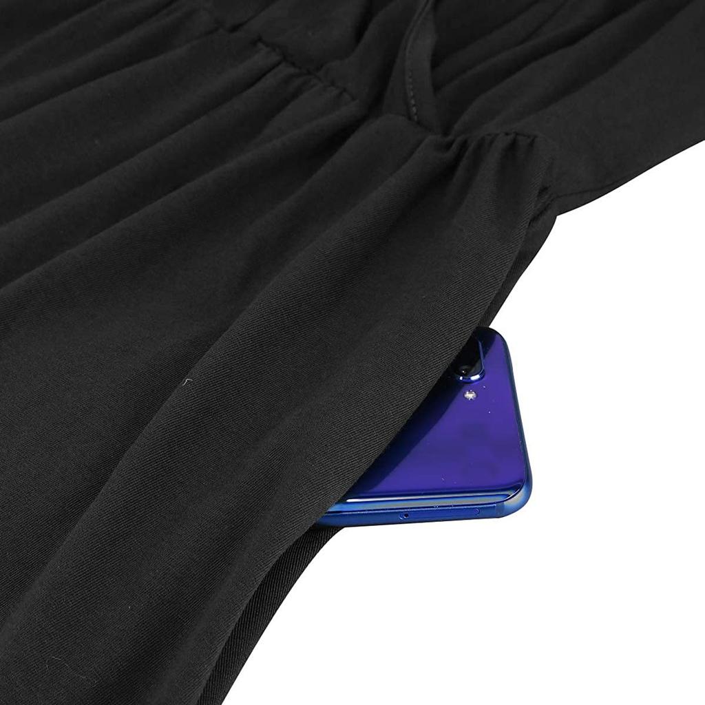 Summer V-neck Casual Sleeveless Dress Mid-length Beach Dress