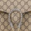 Gucci Сумка через плечо на ремне с логотипом-пряжкой в виде головы тигра Диониса, холщовая, маленькая, женская, цвет Эбеновое дерево Бежевый 400249-KHNRN-8642