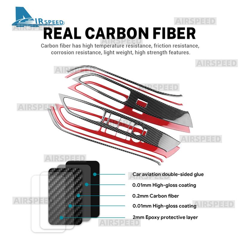 Real Soft Carbon Fiber Trim for Hyundai Tucson 2025 2026 2027 LHD RHD Window Control Switch Panel Frame Car Interior Accessories