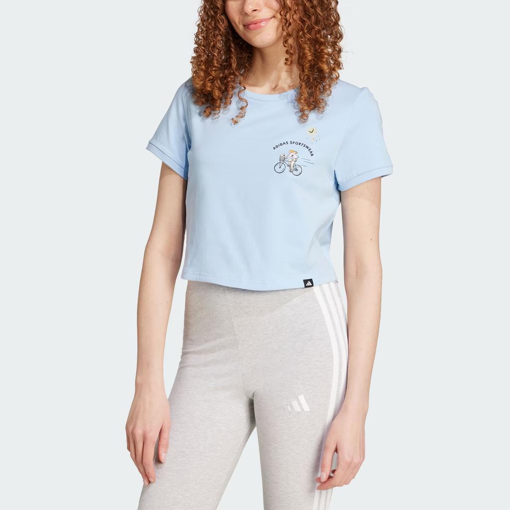 Adidas Sportswear T Shirt Women's Glossy Finish Blue JX5326