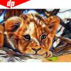 Алмазная вышивка животное полная дрель круглый 5D DIY алмазная живопись Тигр рукоделие картина