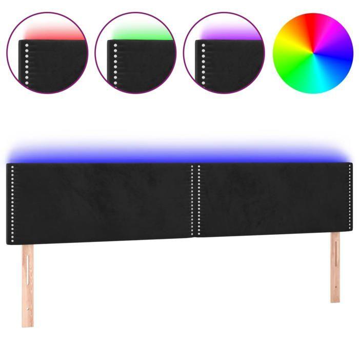 VidaXL LED Headboard Bedroom Furniture Double Bed Accessory Head of Bed Frame Interior Black 3121540