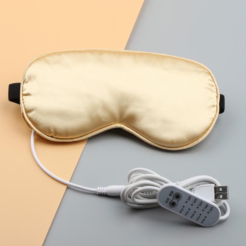 Перезаряжаемая USB маска для глаз из искусственного шелка с арома-пакетом - Блокирующая свет, с функцией горячего компресса, снимает усталость глаз, дышащая и успокаивающая для женщин.