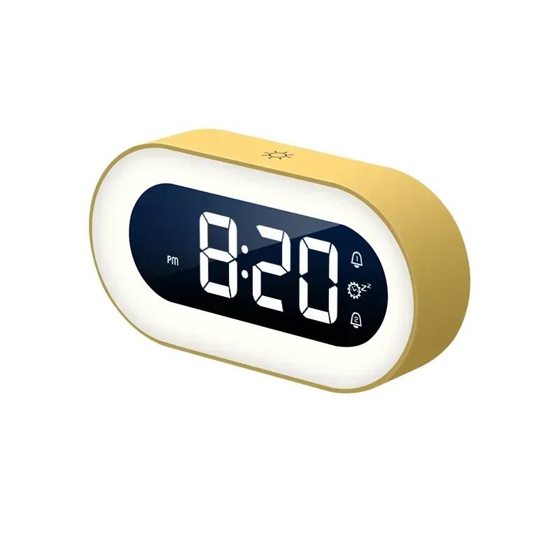 Music LED Digital Alarm Clock Voice Control Night Light Design Desktop Clocks Home Table Decoration Children Gifts