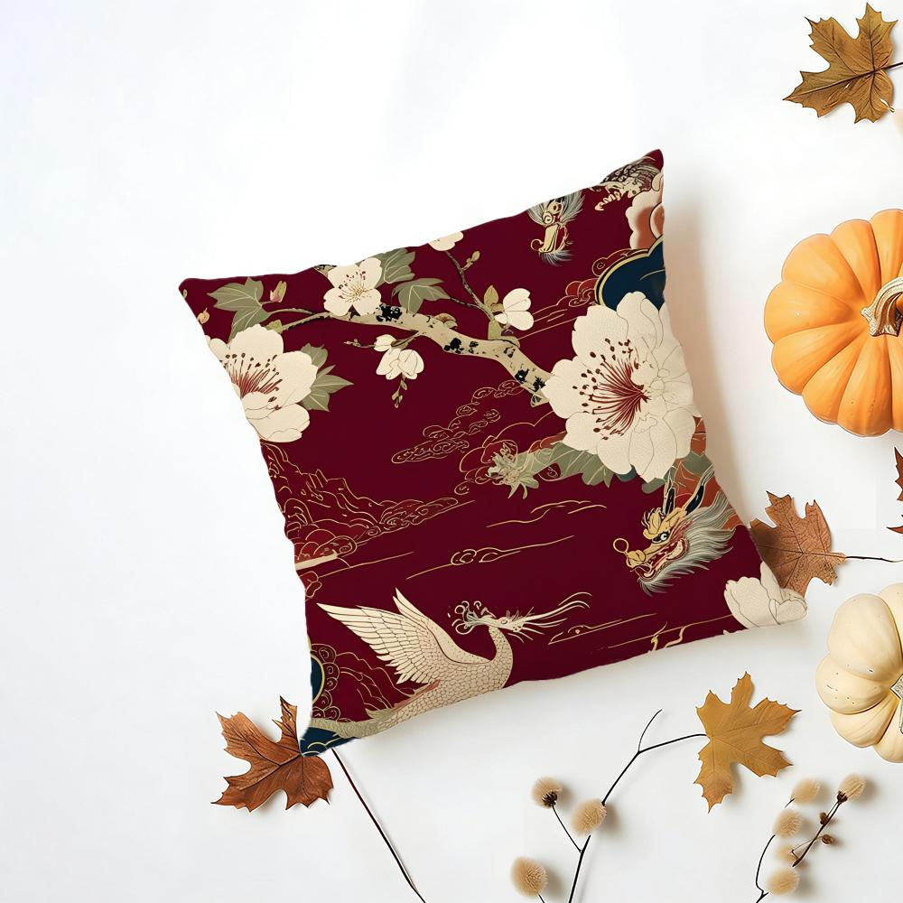 IINS Korean Style Background Pattern Ins Style Cushion Cover Washable Linen Pillowcase Soft for Daily Sofa Bed Home Room Decor