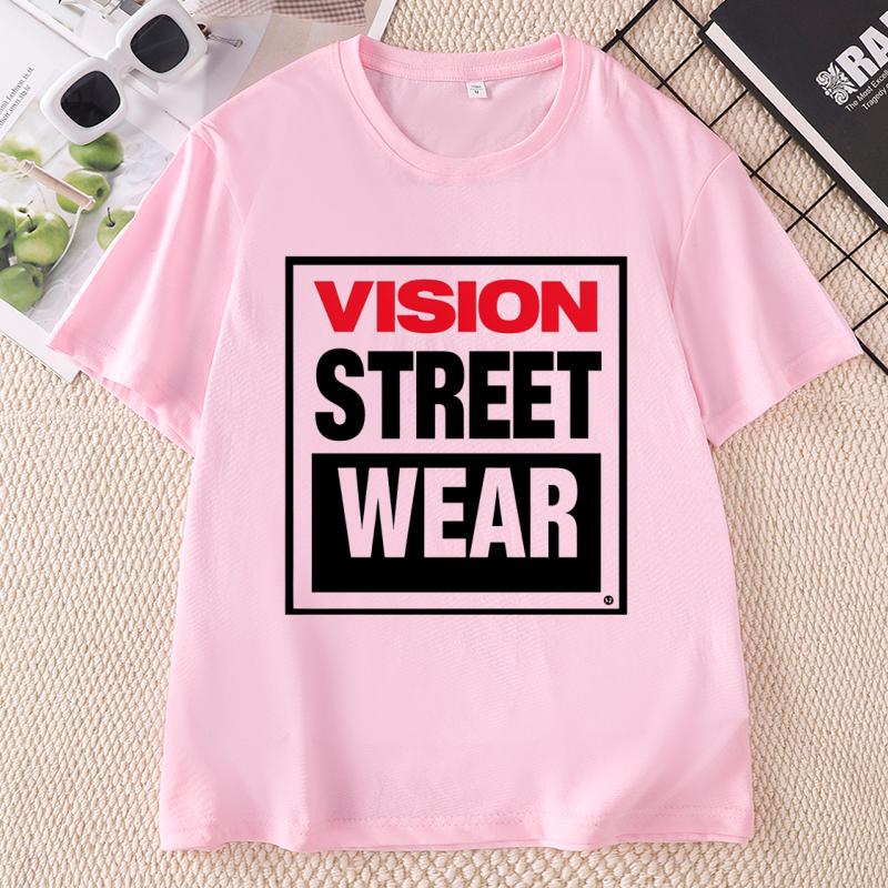 Unisex Unisex Vision Street Wear TShirt Letter Printed Short Sleeve TShirts Causal Round Neck Cotton Short Sleeve Tshirts