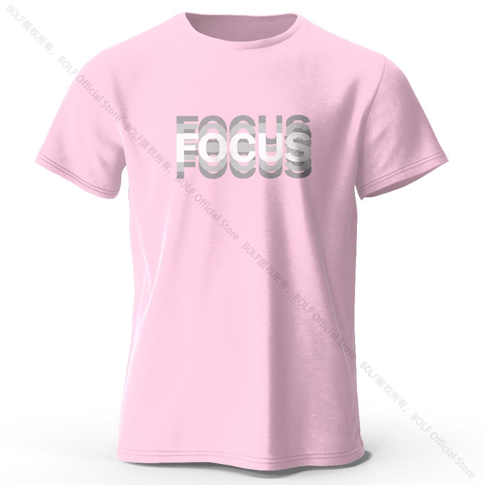 Focus Letter Minimalist Style T-Shirt, Lightweight Round Neck Short Sleeve Tee, Perfect for Unisex
