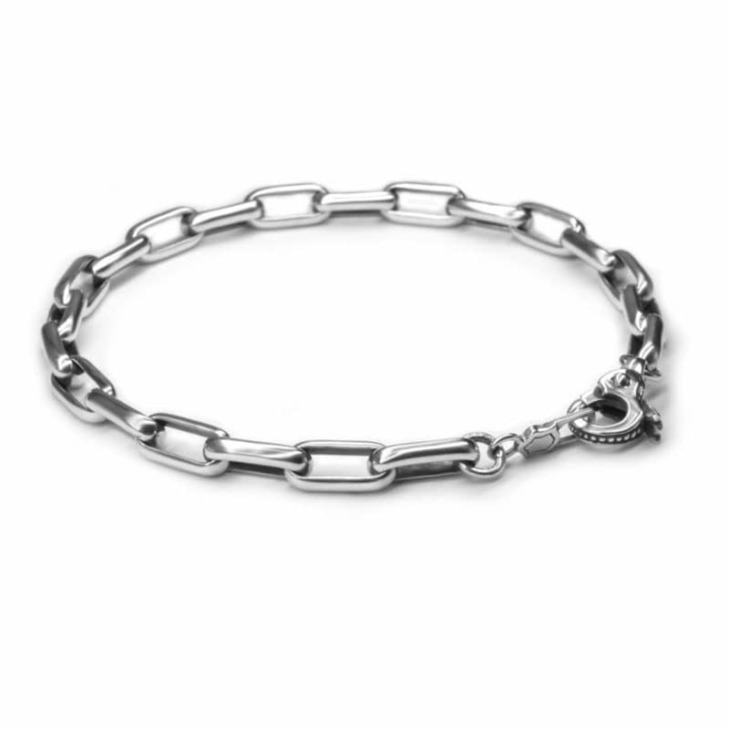 Lionheart Silver Chain 925 Sterling with Brand Bracelet, Silver, Pre-wrapped, Custom-Made Pouch, Men's