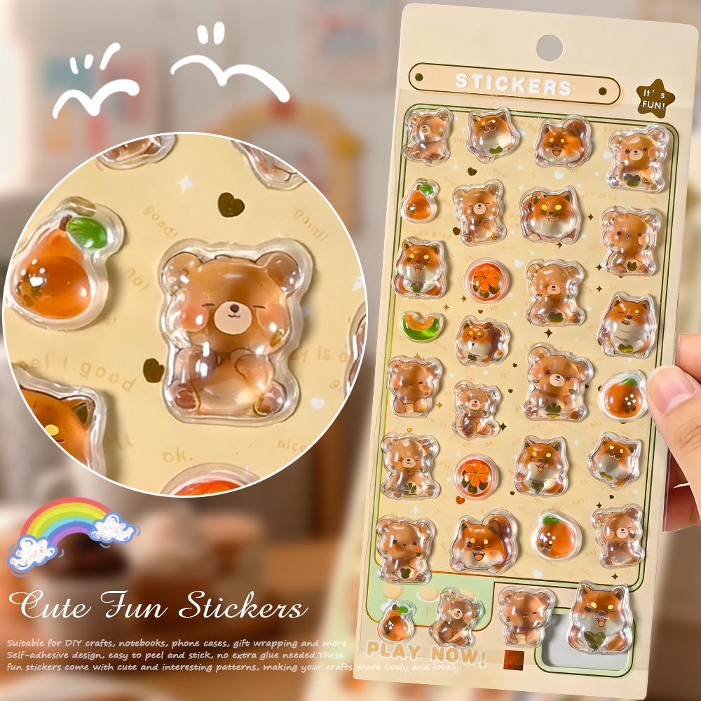 3D Little Rabbit Cartoon Stickers - DIY Embossed Journal Decoration for Kids