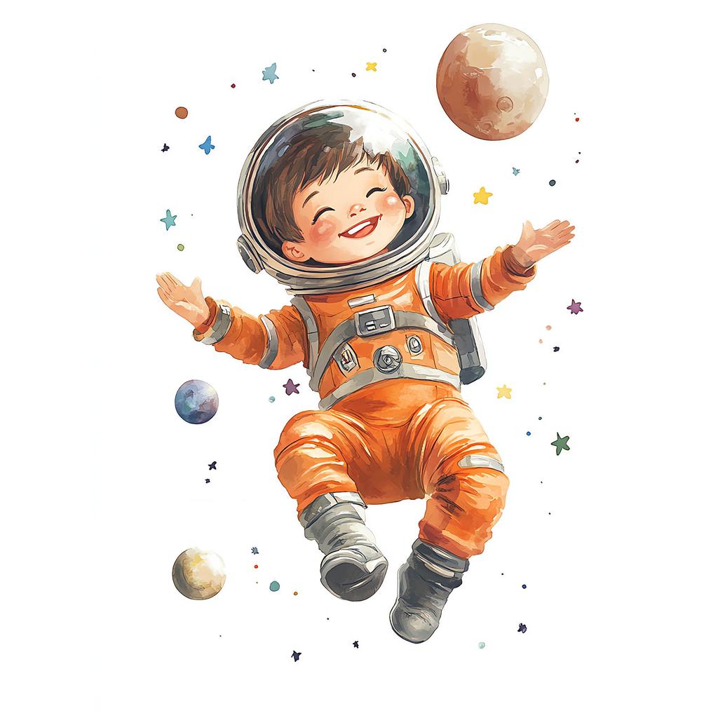 Plakat Mały Kosmonauta Plakat Mały Kosmonauta, 40X50 Cm, Rama Aluminiowa Czarna, Papier Matowy 230 Gsm