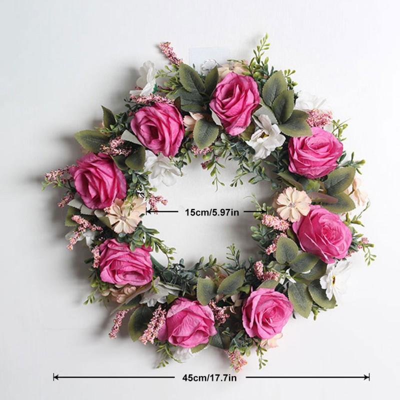 Весенний венок с искусственным цветком листа эвкалипта для входной двери в помещении и на открытом воздухе, стены дома, окна, фестиваля, свадебного декора