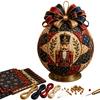Christmas Crafting Gift Quilted Fabric Ornament Ball DIY Kit, Patchwork Craft Material Pack for Beginner, Handmade Xmas Tree Hanging Decor Adults