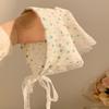 Soft Wrap Floral Cotton Head Scarf Elegant Printing Hair Scarf Lace Triangle Scarf  Spring