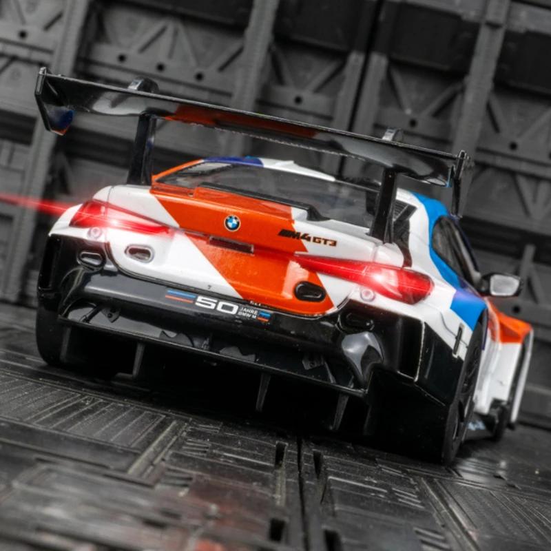 1:24 M4 GT3 Сплав Спортивный Автомобиль Модель Литье под Давлением Металл Игрушечная Машинка Транспортные Средства Модель Симуляция Звук И Свет Коллекция Детский Подарок