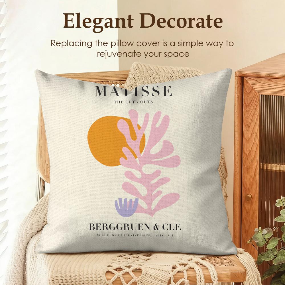 Henri MMatisse Nordic Art Cushion Cover Natural Linen Organic Fabric DoubleSided Printing Sofa Home Decor Gift Pillow Case