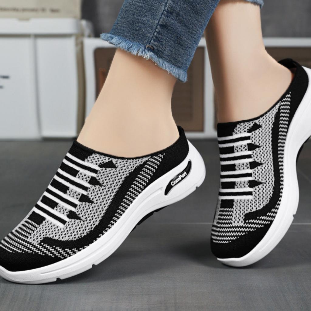 Обувь женская летняя женская обувь 2024 года повседневная модная дышащая удобная полутапочки плоская обувь