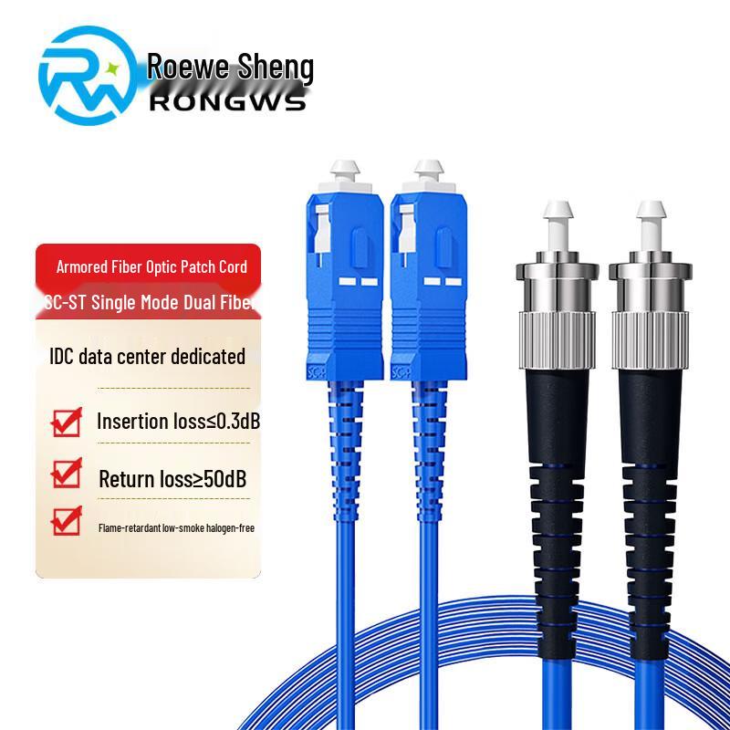 Rongweisheng Armored Dual-Core Single-Mode Fiber Optic Patch Cable