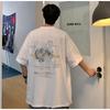 Мужские футболки с коротким рукавом с буквенным графическим принтом, модные брендовые футболки для мужчин, мужская одежда, повседневная футболка, мужские летние топы в корейском стиле ретро для