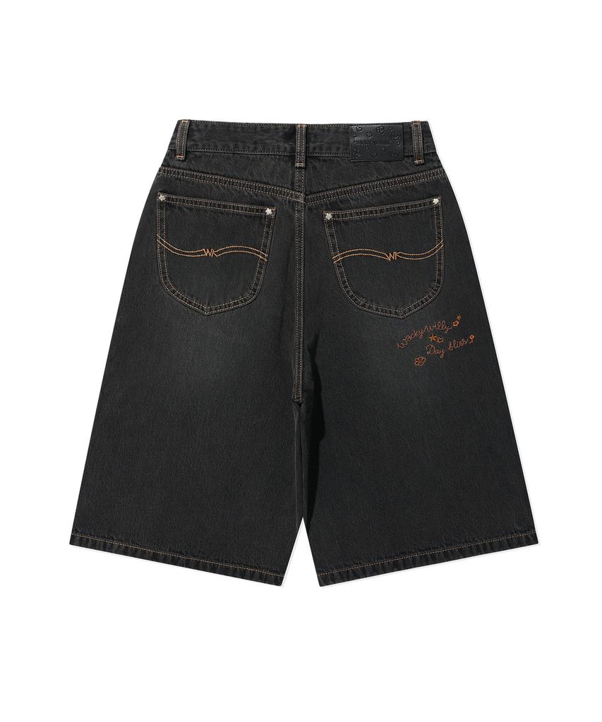 WACKY WILLY [26Ss] Women'S Denim Bermuda Pants Black